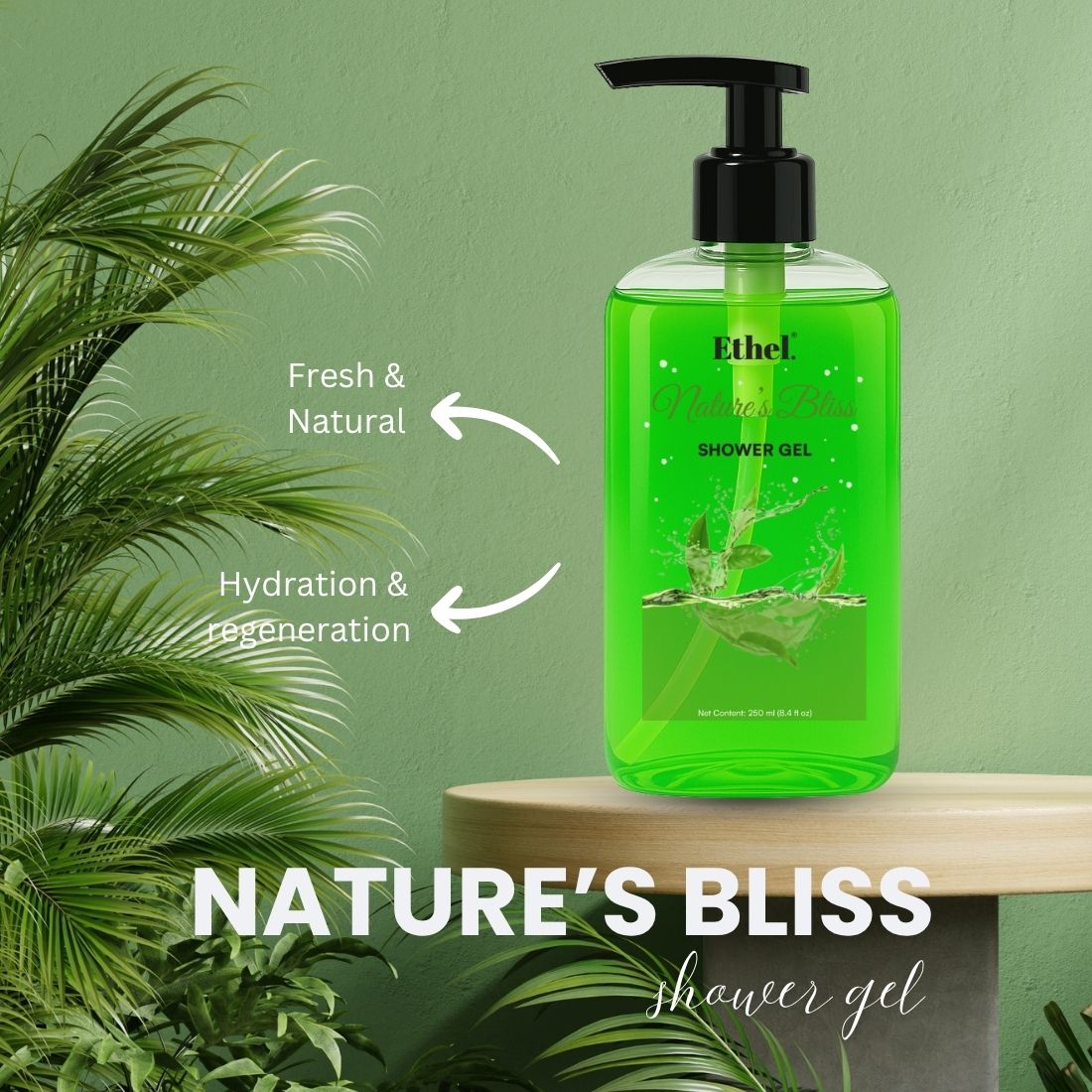 ETHEL. Brighten Body Wash 250ml | Fights Body Acne, Smooth Skin With Deep Cleansing, Hydrating, Moisturising, Gentle Exfoliating Shower Gel For Women & Men | Paraben Free (Nature's Bliss)