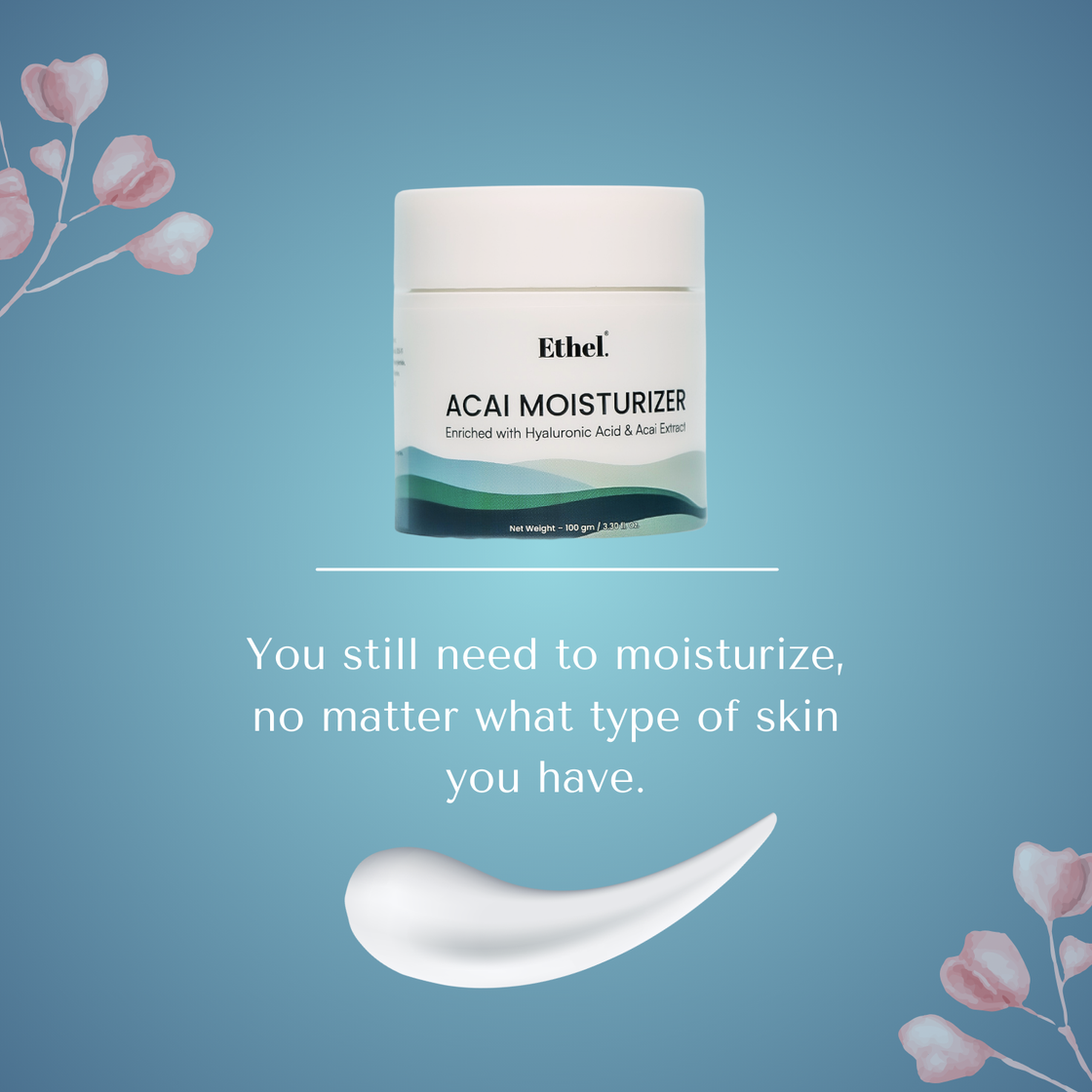 Ethel Acai Moisturizer – Lightweight Hydrating Cream with Acai Extract, Betaine, Xylitol & Inositol | Soothing & Nourishing for Glowing Skin