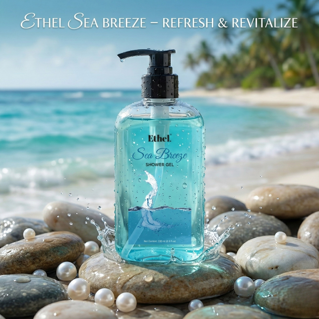 Ethel Body Wash Refreshing Shower Gel for Deep Cleansing, Hydrating, Moisturising, Softer & Smoother Skin | Paraben Free (Sea Breeze)