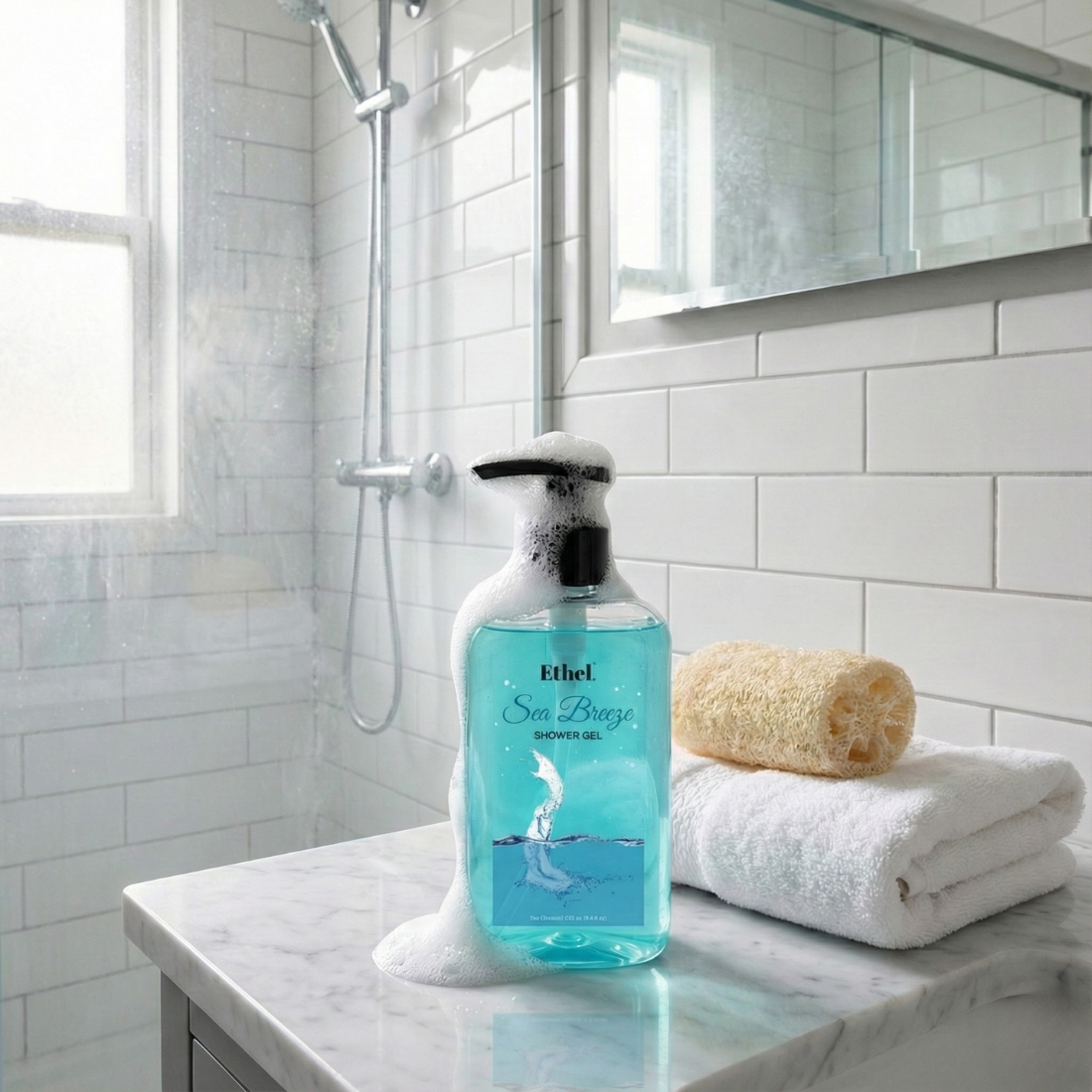 Ethel Body Wash Refreshing Shower Gel for Deep Cleansing, Hydrating, Moisturising, Softer & Smoother Skin | Paraben Free (Sea Breeze)