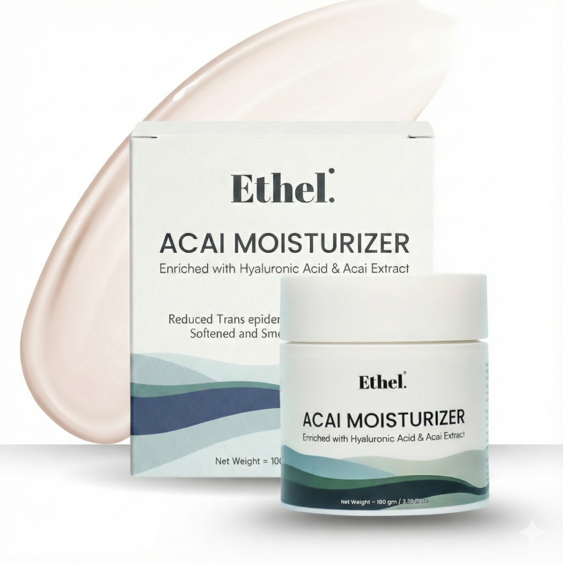 Ethel Acai Moisturizer – Lightweight Hydrating Cream with Acai Extract, Betaine, Xylitol & Inositol | Soothing & Nourishing for Glowing Skin
